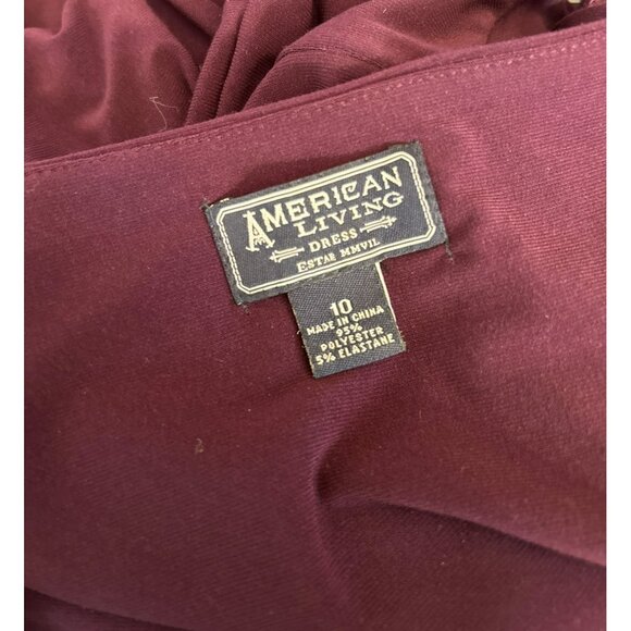 American Living Vintage Y2K Purple Cap Sleeve Midi Baby Doll Dress Size 10 Flowy - Picture 4 of 5